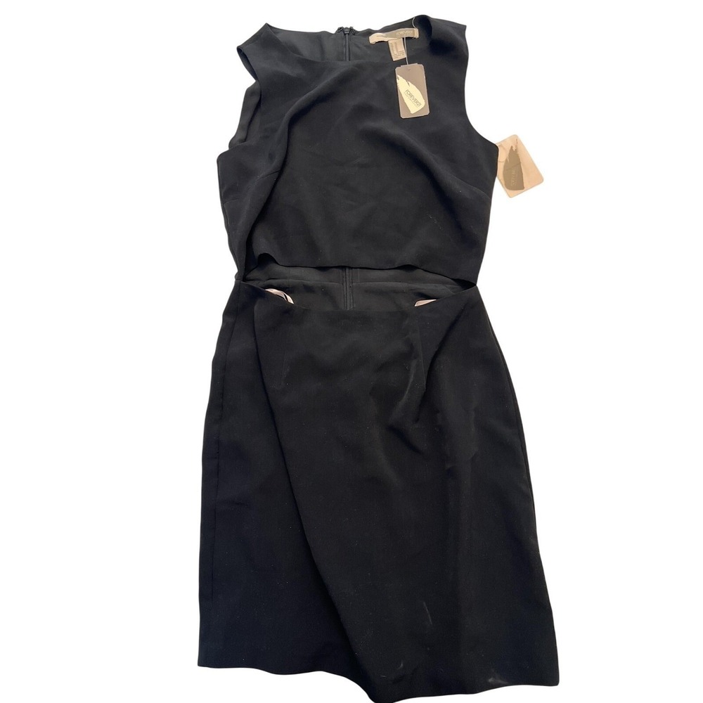 Forever 21 Contemporary Dress Womens Small Black Cutout Sheath Sleeveless Zip